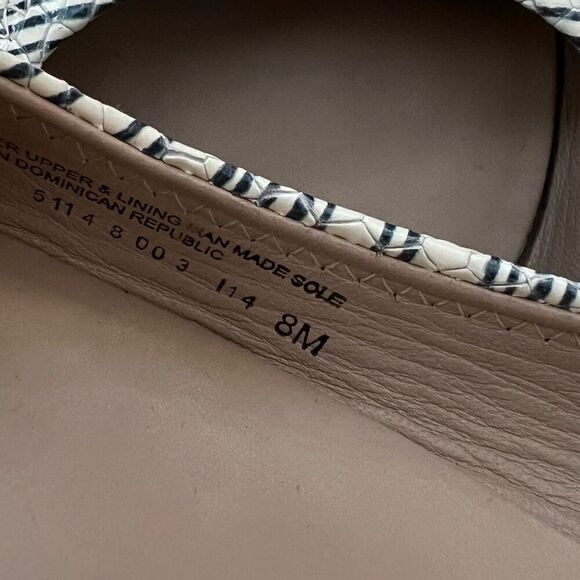 Tory Burch Reva Stripe Ballet Flat Beige Blue Snakeskin Size 8 - Picture 9 of 9